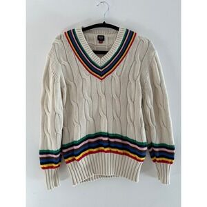 Rowing Blazers x Target Cream Cable Knit Cricket Sweater Multi Color Stripe XS